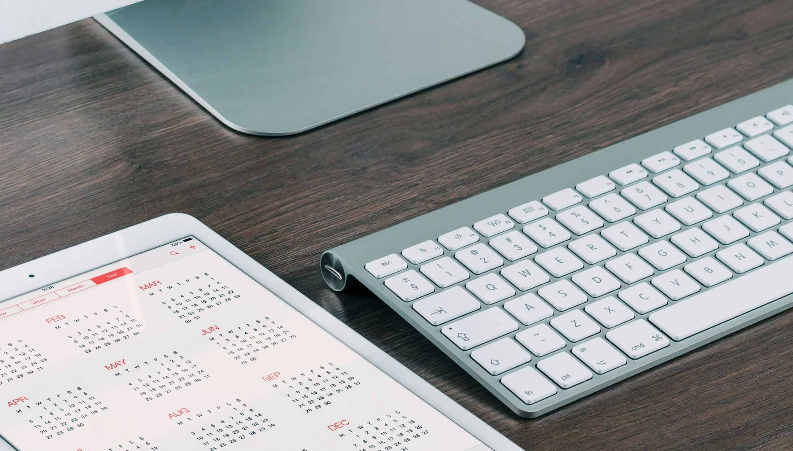 keyboard and calendar