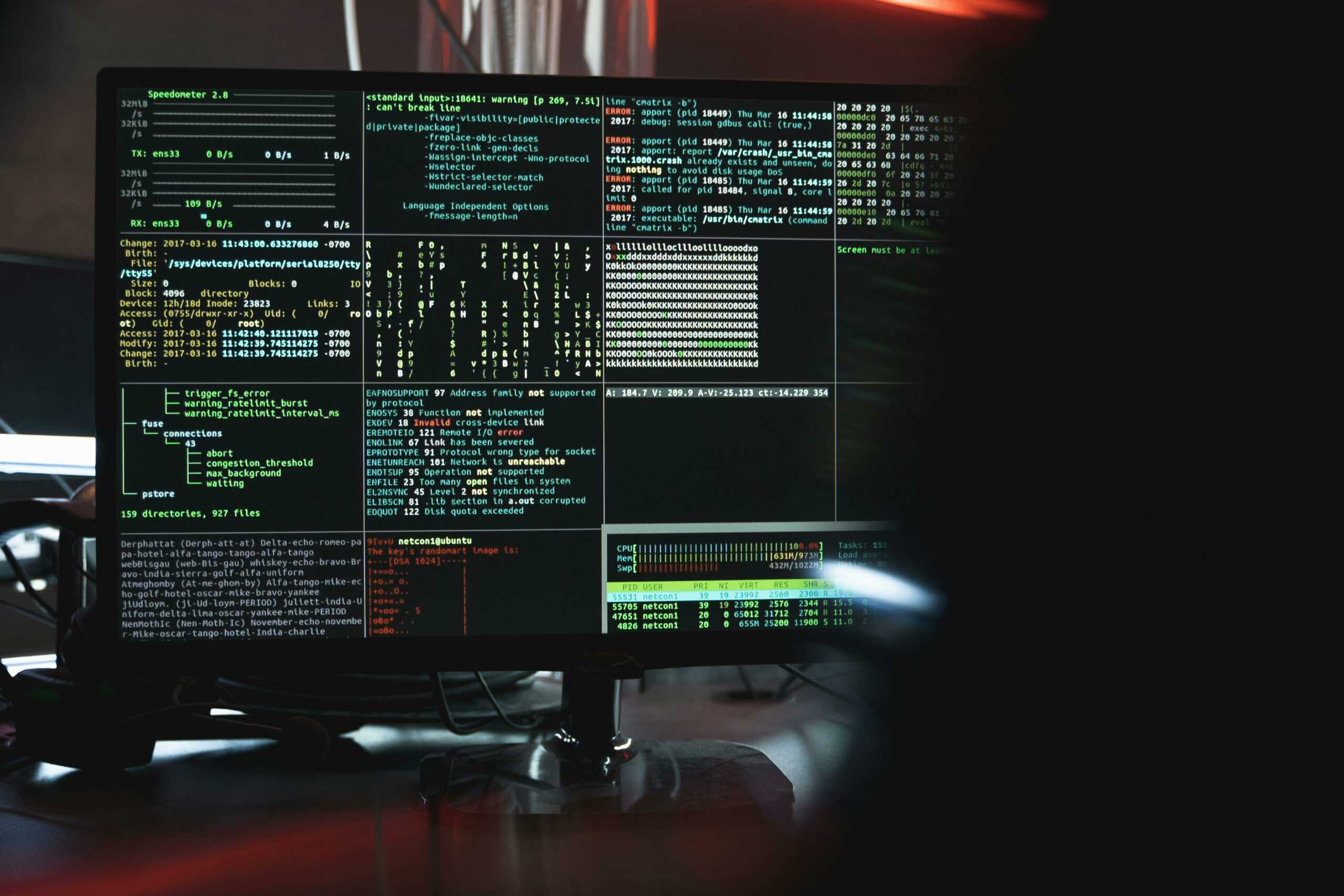 screen with coding on it