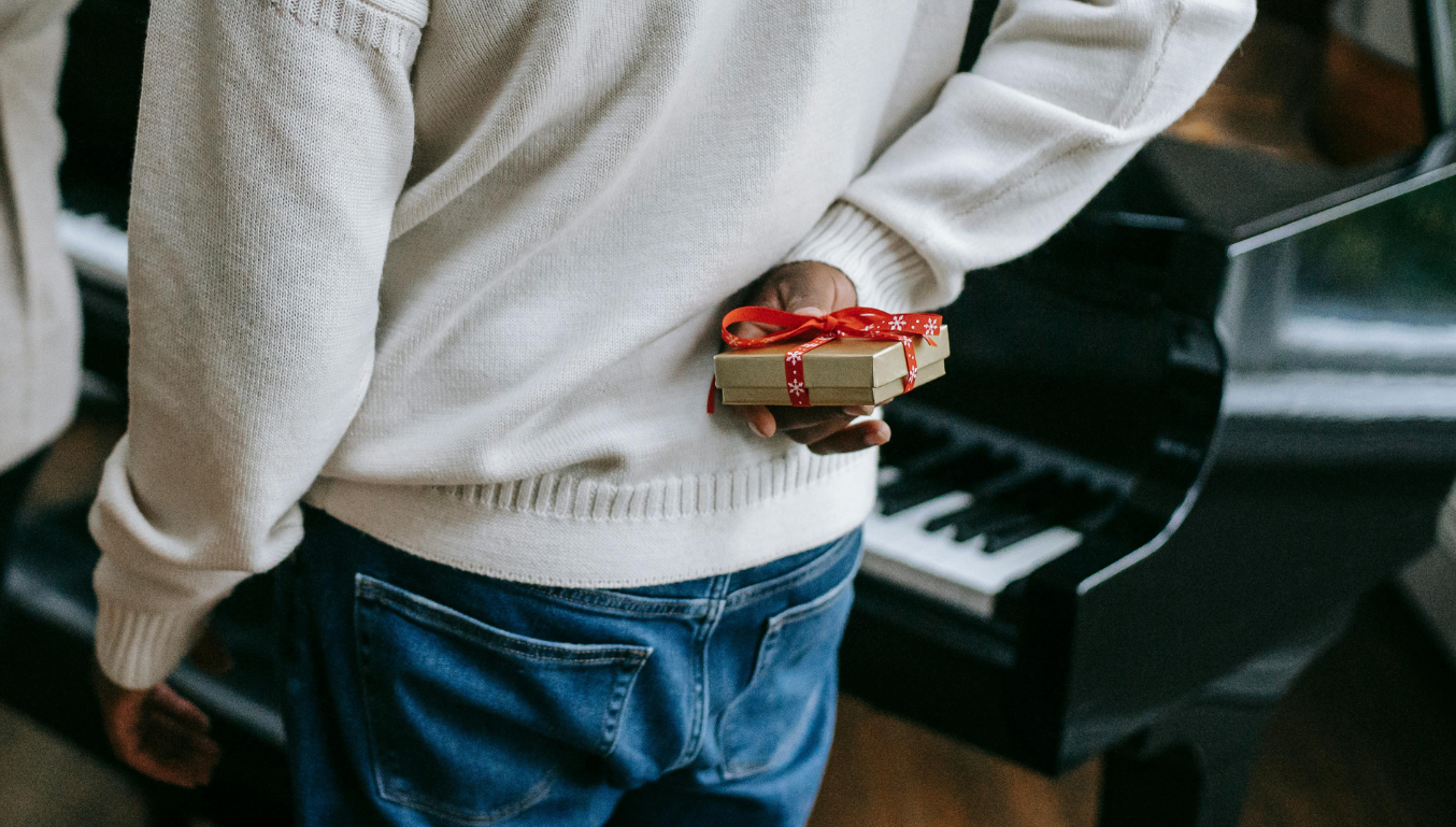 A Person Hiding a Gift