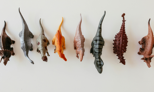 Dinosaur Toys on the White Background