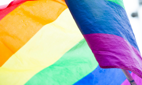 Pride FLAG WAVING IN THE WIND